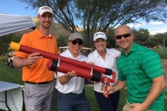 l to r Chris Preston, Wind evans, Ann Evans, and Matt Anderson with Air Cannon