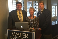 Lee Forsgren, Margaret Martens, and Jeff More address the WSC Members' meeting