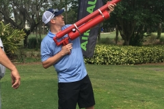 Andy Sayegh, Grundfos Pumps Corp., takes a shot