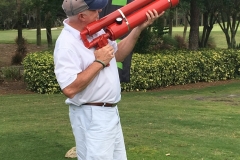 Gerry Duggan, Flexcon Industries, takes a shot