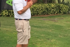 Pat Partridge, Partridge Well Drilling, takes a shot