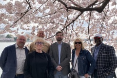 l-to-r-Fred-Fann-Margaret-Martens-Scott-Burroughs-Mike-Wesdell-Erin-Coffman-Bobby-Brown-enjoying-the-cherry-blossoms